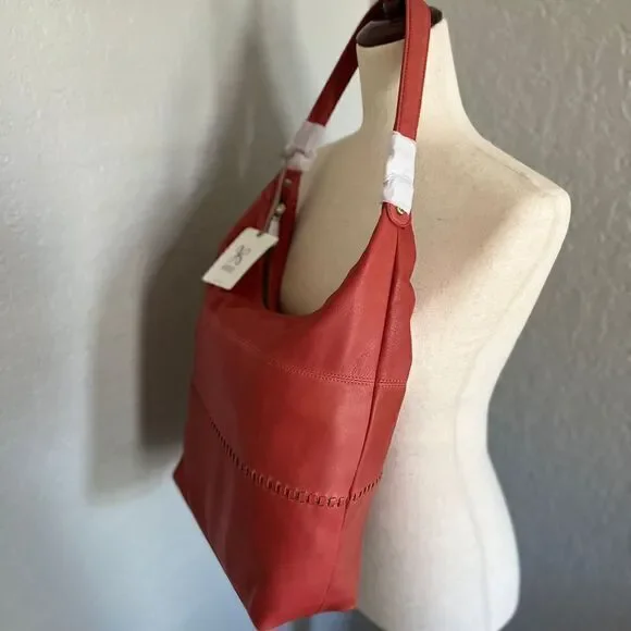 Hobo Entrine Whipstitch Leather Shoulder Tote Bag, Leather, Orange (Ginger) NWT - Picture 12 of 16